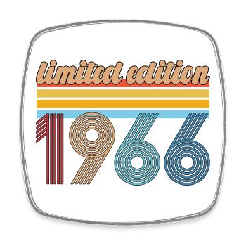 Vintage-Geburtstag 1966 Retro-Geschenk, geboren 1966 - Viereckiger Kühlschrankmagnet - Weiß - Vorne