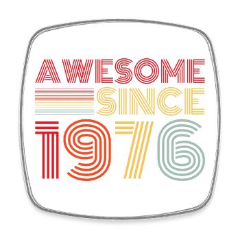 Jahrgang 1976 Retro 1976 Geburtstagsgeschenk - Viereckiger Kühlschrankmagnet - Weiß - Vorne