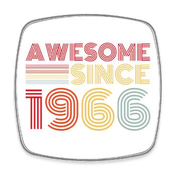 Jahrgang 1966 Retro 1966 Geburtstagsgeschenk - Viereckiger Kühlschrankmagnet - Weiß - Vorne