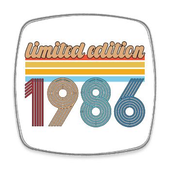 Vintage Birthday 1986 Retro Gift Born In 1986 - Square fridge magnet - white - Front