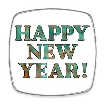 Happy New Year Wishes - Square fridge magnet - white - Front