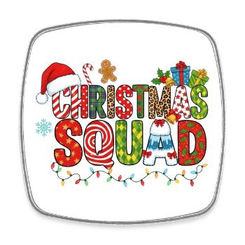 Christmas Squad - Viereckiger Kühlschrankmagnet - Weiß - Vorne
