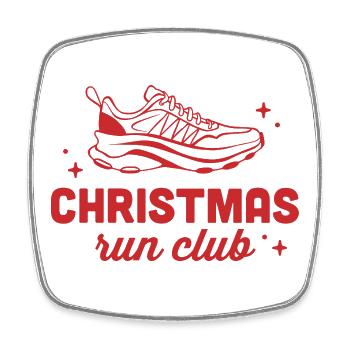 Weihnachtslauf-Club-Laufläufer-Matching - Viereckiger Kühlschrankmagnet - Weiß - Vorne