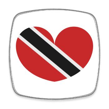Herzförmige Flagge von Trinidad und Tobago - Viereckiger Kühlschrankmagnet - Weiß - Vorne