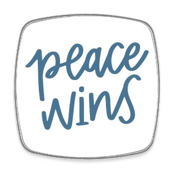 Frieden gewinnt Handlettering - Viereckiger Kühlschrankmagnet - Weiß - Vorne