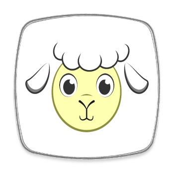Niedliches Schafsgesicht Kostüm Lammfarm Kawaii - Viereckiger Kühlschrankmagnet - Weiß - Vorne