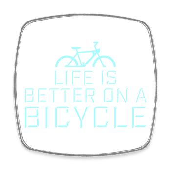 Life is better on a bicycle Cycling Saying Sport - Square fridge magnet - white - Front
