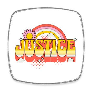 Justice Justice Freedom Peace Tolerance - Square fridge magnet - white - Front