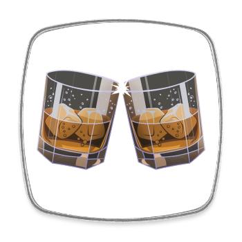 Sounding whisky glasses - Square fridge magnet - white - Front