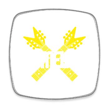 Riffmeister Crossed Guitars - Square fridge magnet - white - Front
