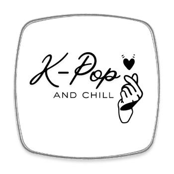 K-Pop_and_chill - Square fridge magnet - white - Front