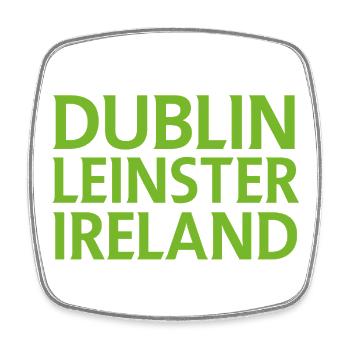 Dublin Leinster Irland in Grün - Viereckiger Kühlschrankmagnet - Weiß - Vorne