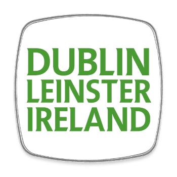 Dublin – Irland Textdesign - Viereckiger Kühlschrankmagnet - Weiß - Vorne