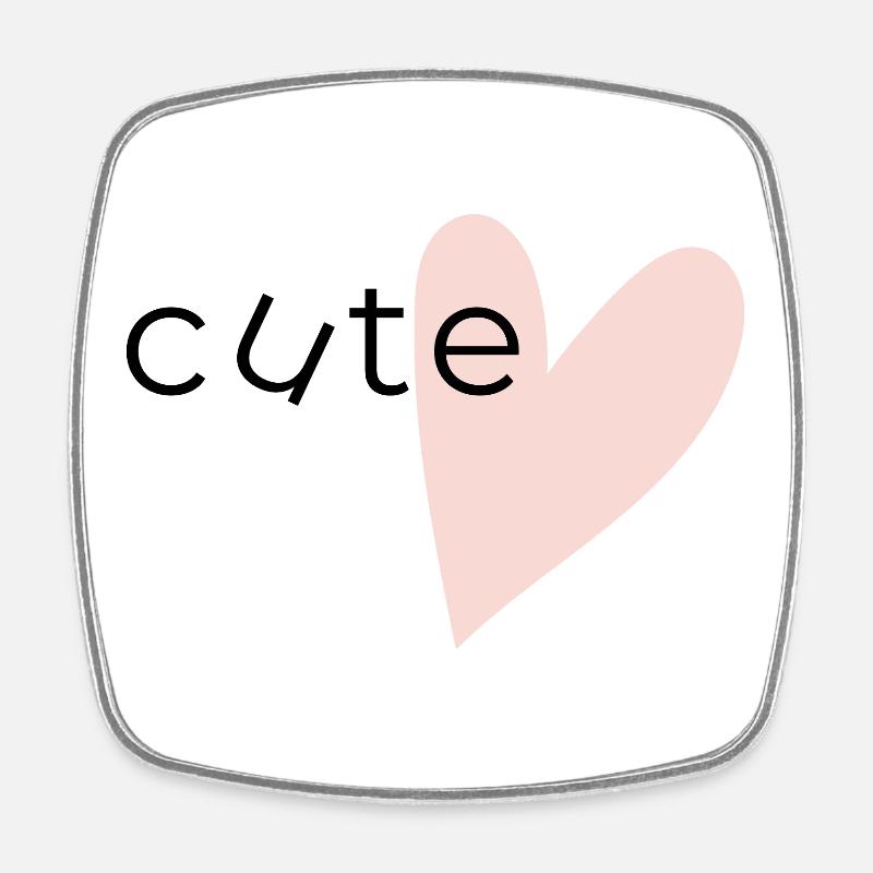 E-Herz Minimal - Cute - Viereckiger Kühlschrankmagnet - Weiß