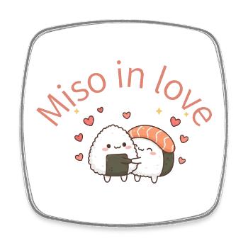 Miso in Love Sushi Umarmung sushi hug - Viereckiger Kühlschrankmagnet - Weiß - Vorne
