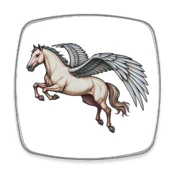 PEGASUS - animals - Square fridge magnet - white - Front