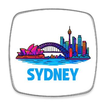 Sydney Skyline - Magnet carré - blanc - Devant