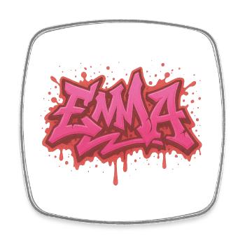 Graffiti EMMA Gift Ideal Print - Square fridge magnet - white - Front