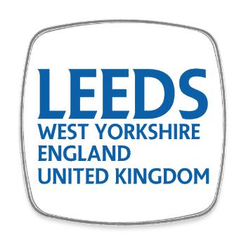 Leeds – England Liedtextdesign - Viereckiger Kühlschrankmagnet - Weiß - Vorne