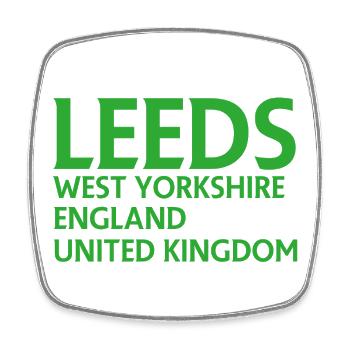 Leeds – England Liedtextdesign - Viereckiger Kühlschrankmagnet - Weiß - Vorne