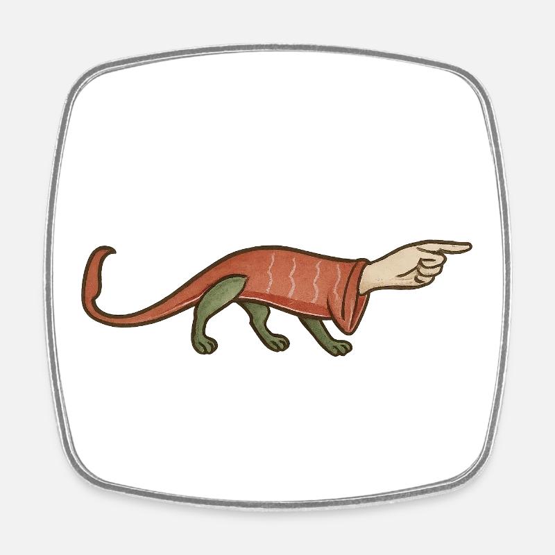 Medieval Paw Pointer Finger - MARGINALIA - Square fridge magnet - white
