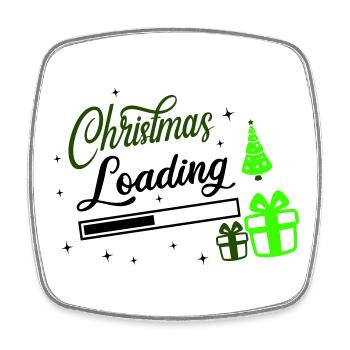 Christmas Loading - Square fridge magnet - white - Front