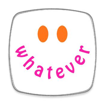 Whatever Smile - Lustiges Y2K Statement Design - Viereckiger Kühlschrankmagnet - Weiß - Vorne