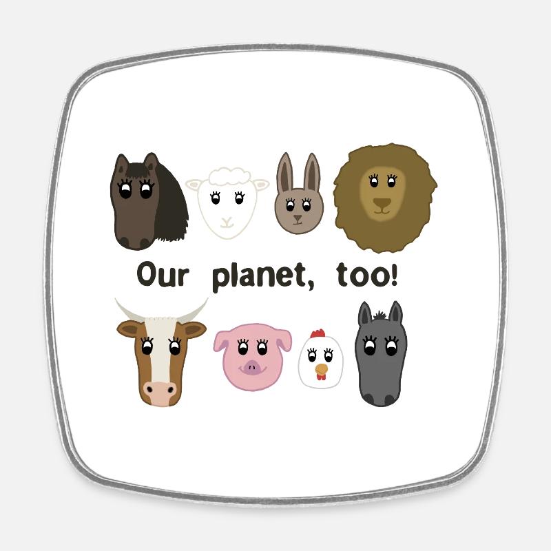 Our Planet - Square fridge magnet - white