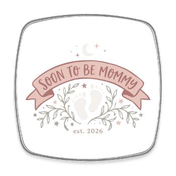 Soon to Be Mommy – Bald Mama Banner - Viereckiger Kühlschrankmagnet - Weiß - Vorne