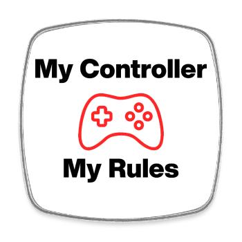 My Controller My Rules, Nerd, Zocker, Meine Regeln - Viereckiger Kühlschrankmagnet - Weiß - Vorne