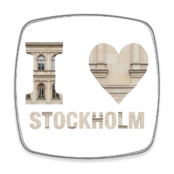 I Love Stockholm – Nordic Architectural Design - Viereckiger Kühlschrankmagnet - Weiß - Vorne