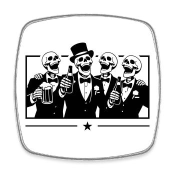 Squelette du Marié de l’équipe - Magnet carré - blanc - Devant