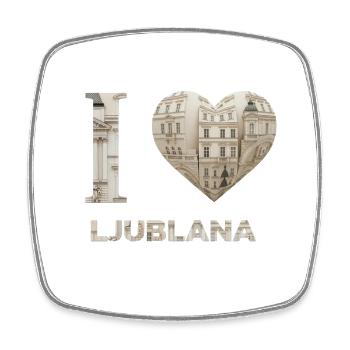 I Love Ljubljana – Architectural City Design - Viereckiger Kühlschrankmagnet - Weiß - Vorne