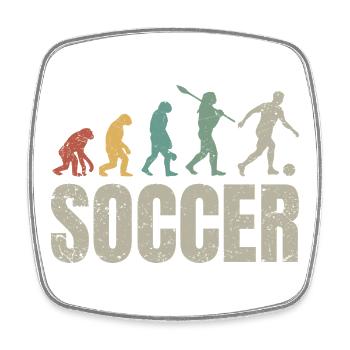 Évolution du football | Évolution du football - Magnet carré - blanc - Devant