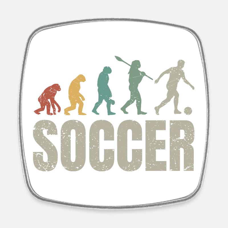 Évolution du football | Évolution du football - Magnet carré - blanc