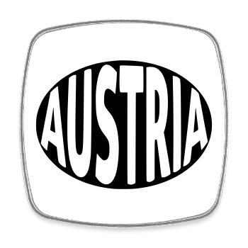 Autriche - Autriche Typographie - Magnet carré - blanc - Devant