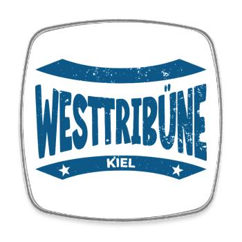 Kiel Stadion Westtribüne Hoodie, Mütze, Tasse - Viereckiger Kühlschrankmagnet - Weiß - Vorne