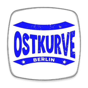 Berlin Stadion Ostkurve, Hoodie, Shirt, Mütze - Viereckiger Kühlschrankmagnet - Weiß - Vorne