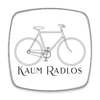 Hardly Wheelless – Minimal Bike Statement for Bikers - Square fridge magnet - white - Front