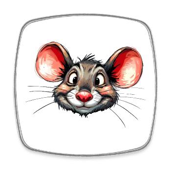 Maus - Viereckiger Kühlschrankmagnet - Weiß - Vorne