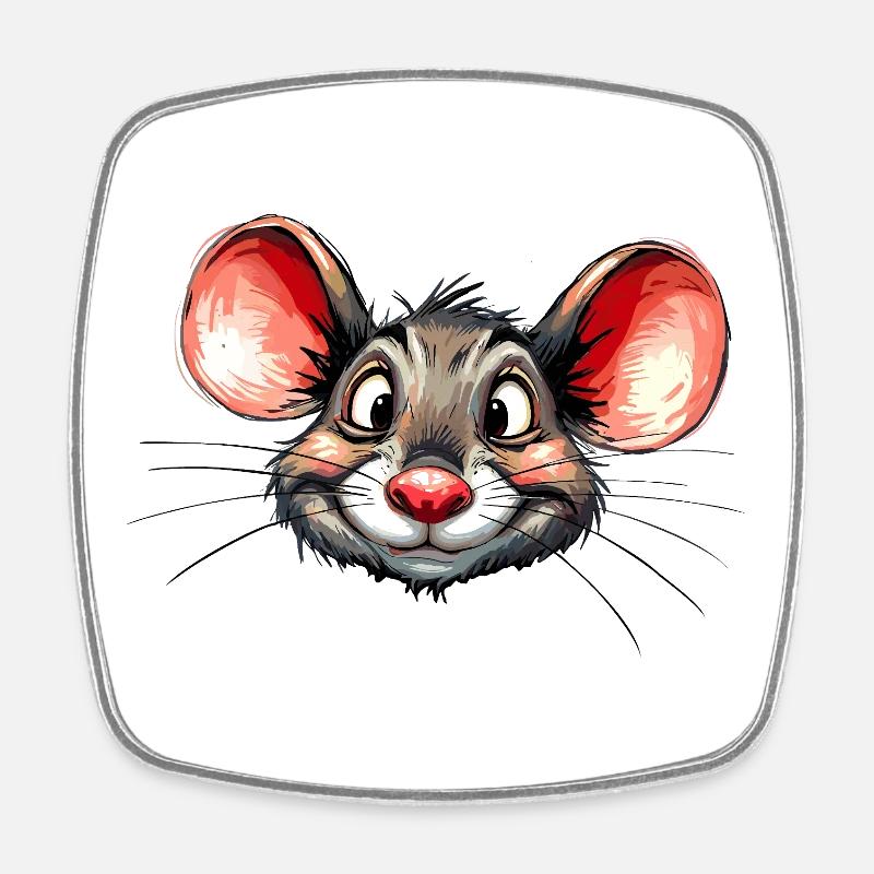 Maus - Viereckiger Kühlschrankmagnet - Weiß