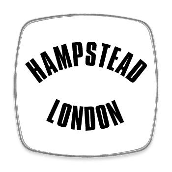 Hampstead Londoner Briefmarke - Viereckiger Kühlschrankmagnet - Weiß - Vorne