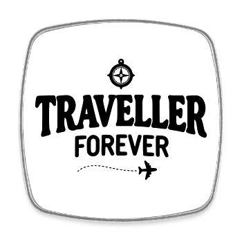 Reisender für immer - Voyageur pour toujours - Magnet carré - blanc - Devant