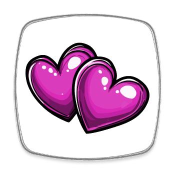 Herzen Liebe Symbol - Viereckiger Kühlschrankmagnet - Weiß - Vorne