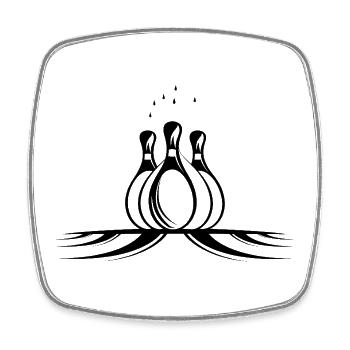 Bowling Drawing - Square fridge magnet - white - Front