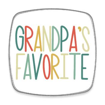 Lieblingsenkelkind Lustiger Opa-Favorit - Viereckiger Kühlschrankmagnet - Weiß - Vorne