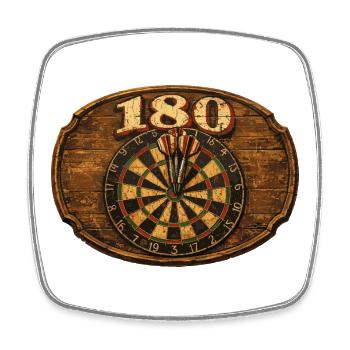Retro 180 dartboard for dart players - gift - Square fridge magnet - white - Front