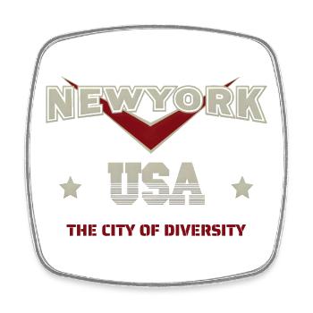 New York City USA - The City of Diversity - Square fridge magnet - white - Front