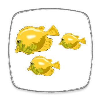 Pisces - Square fridge magnet - white - Front