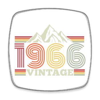 Randonnée en montagne vintage du 60e anniversaire de 1966 - Magnet carré - blanc - Devant
